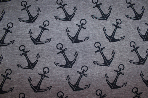 Preview: Alpenfleece/-sweat Anker grau meliert (10 cm)